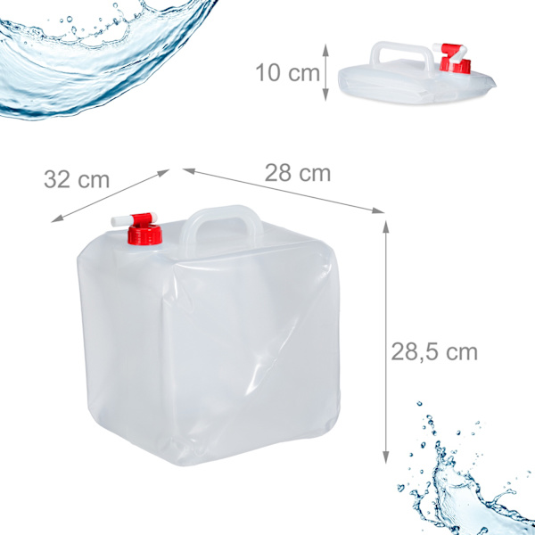 Vikbar vattenkanister Set med 3 stycken 20 l