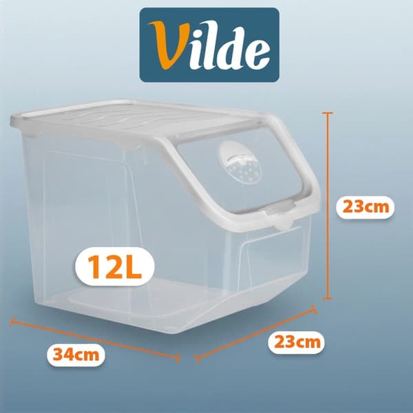 Grøntsagsbeholder, 12L, transparent med låg