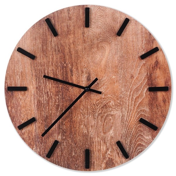 Stilren Svart Väggklocka 40 cm i MDF och Metall