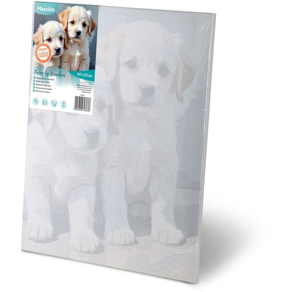 Maleri efter tal 40x50 cm Massido Puppies