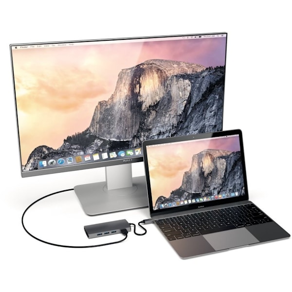 Satechi USB-C Hub, 6 porte, hukommelseskortlæsere, space grey