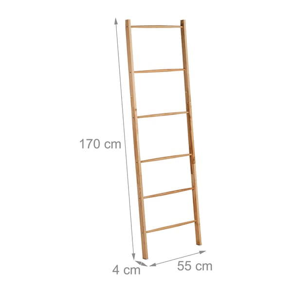 Bambu handduksställ med 6 stänger och 2 hyllor