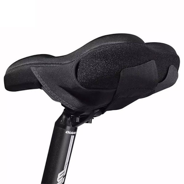 Gel cykelsadelöverdrag med memory foam, storlek L - svart