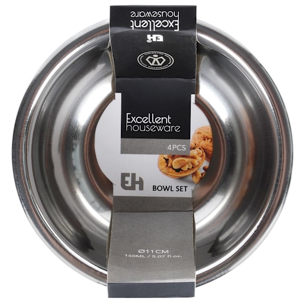 Teräskulhot 250 ml 4 kpl.