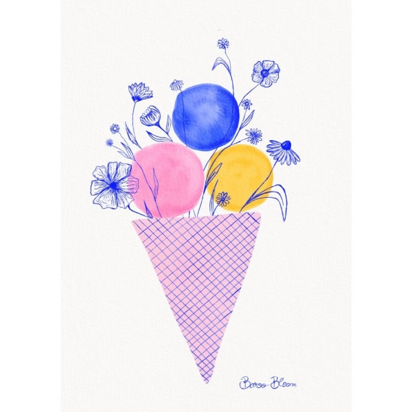 Ice Cream Flowers - 70x100 cm