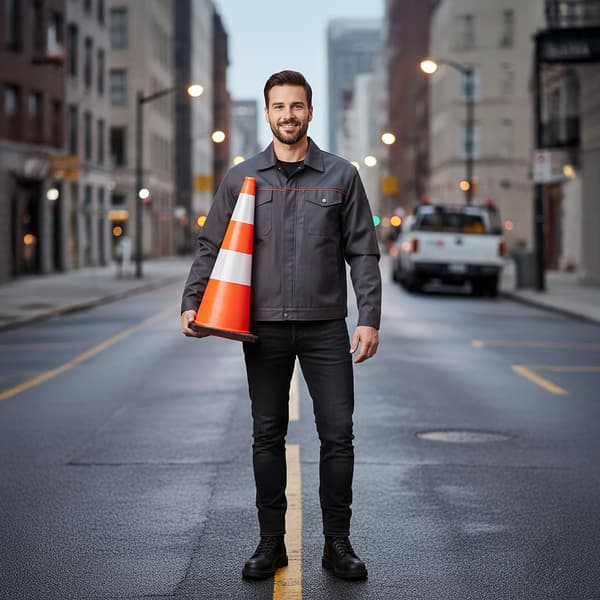 Trafikkegle 75 cm – Robust, reflekterende striber