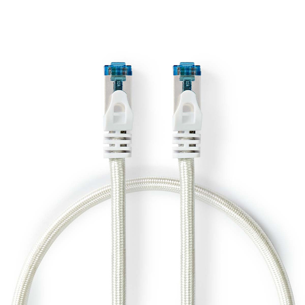 CAT6a netværkskabel | S/FTP | RJ45 Han | RJ45 Han | 1.00 m | Snagless | Runde | Flettet / PVC | Sølv | Cover Window Box