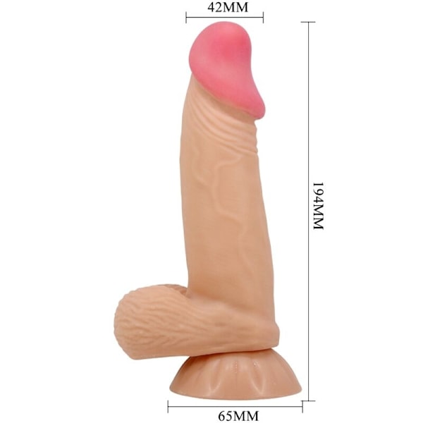 Pretty Love - Sliding Skin Series Realistisk dildo med glidande hud sugkopp 19,4 Cm