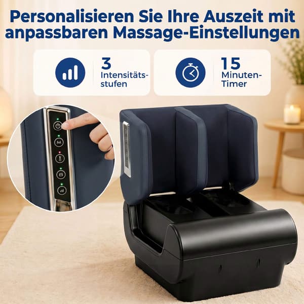 Fod- og benmassager med varme, luftkompression og timer