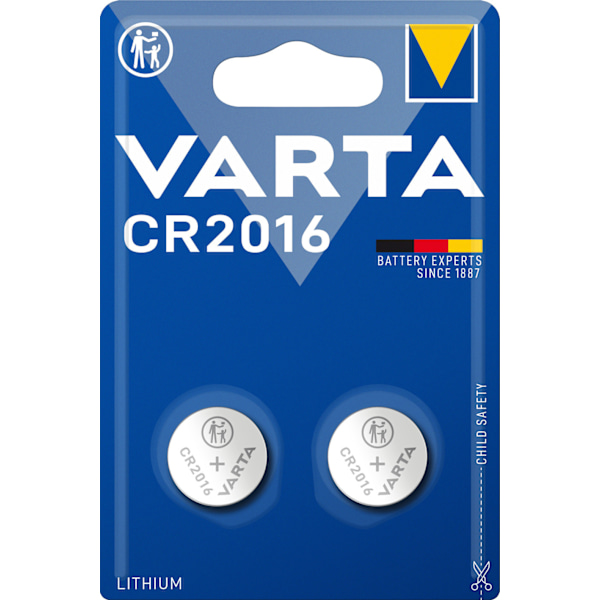 Varta CR2016 - paristo, 3 V, 2 kpl, lithium