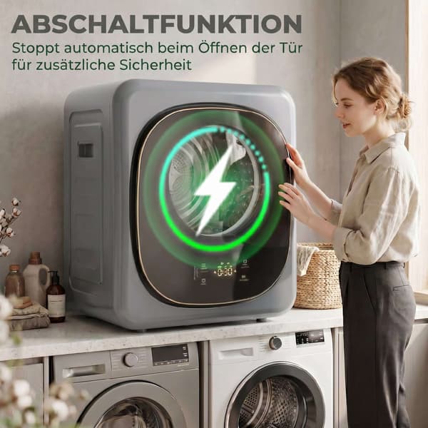 Tørretumbler med ventilation, 4 kg kompakt, 5 tilstande, timer