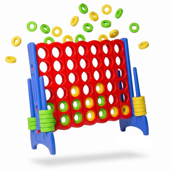 XXL Connect Four-spel – Röd & Blå, Utomhus, Plast
