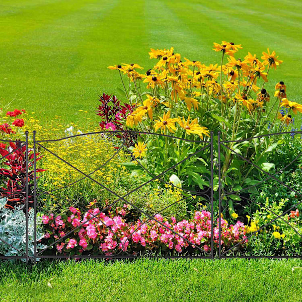 blomsterrabattstaket i metall i 6 delar