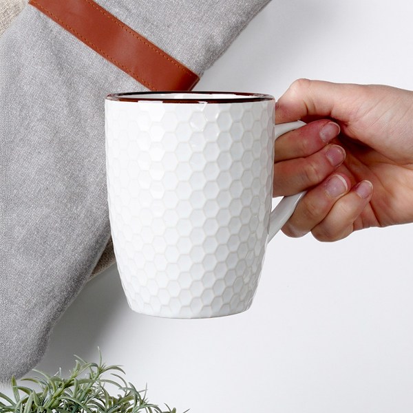 Keraamiset mukit valkoiset 400 ml 4 kpl.