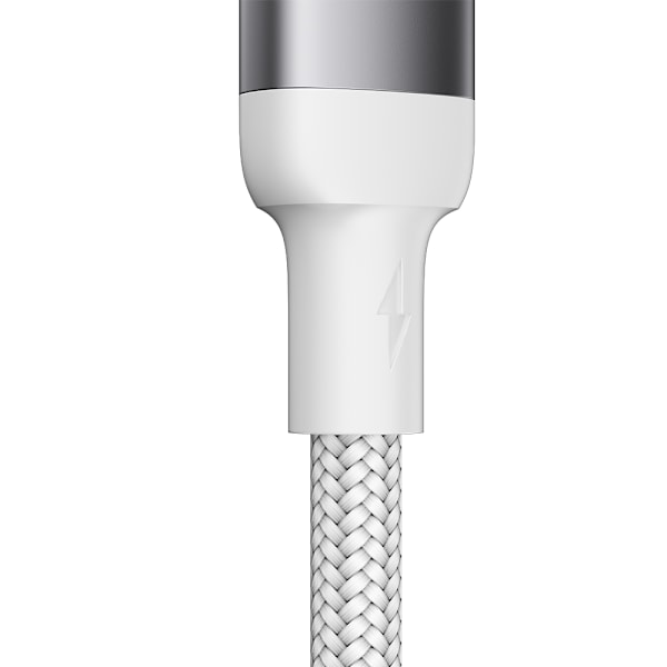 Kestävä punottu kaapeli iPhone A10 -sarjan USB-C:lle - Lightning 20W 2m valkoinen