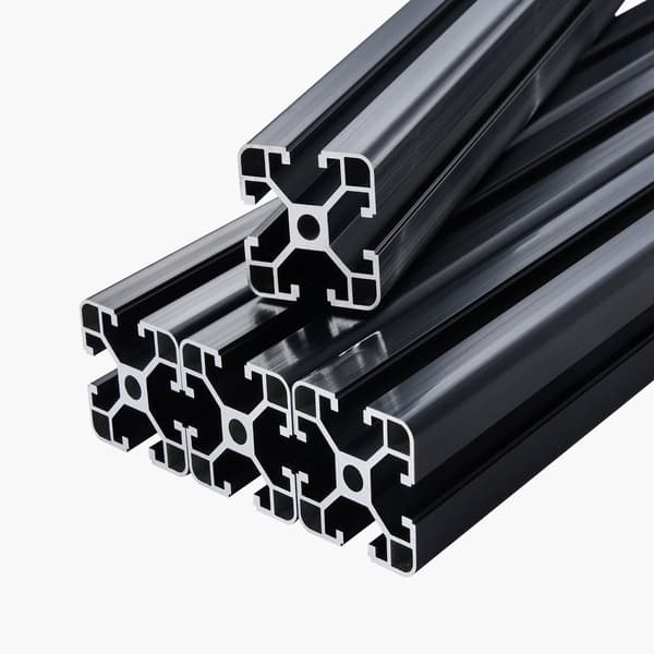4040 T-spårs aluminiumprofil, 1000 mm, 4-pack, svart