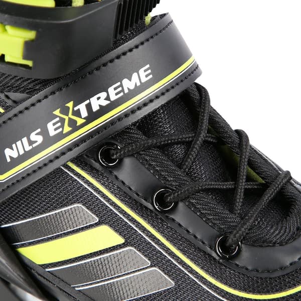 2-i-1 inline & skøjter, sort/lime, størrelse L (39-43)