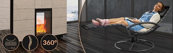 Liggestol med gyngefunktion, ergonomisk, antracit