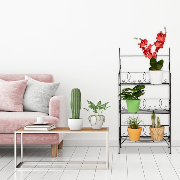 Sammenfoldelig blomsterstativ i metal