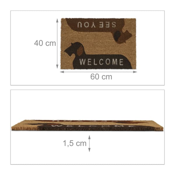Dörrmatta kokosfiber "Välkommen/vi ses"