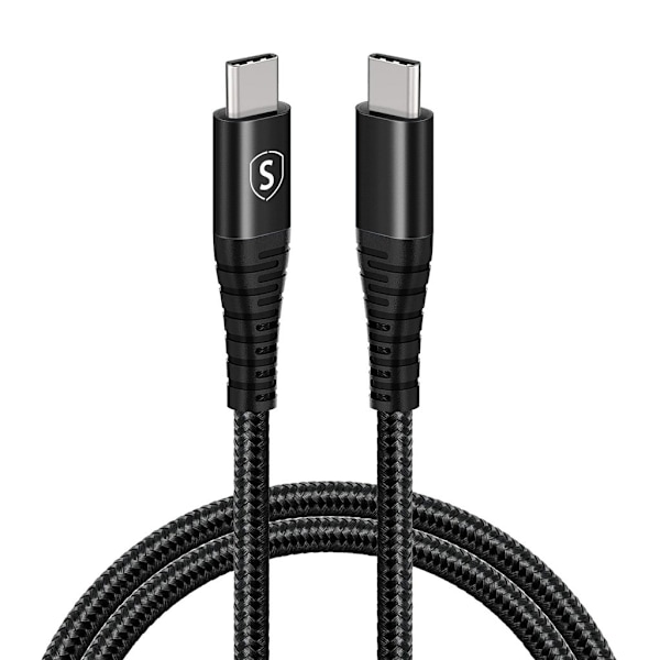 USB-C–USB-C-kaapeli 5A, 100 W, 1 m - musta