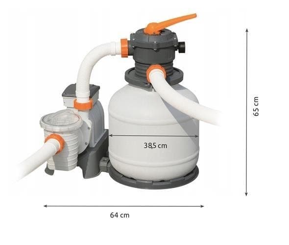 Poolsandpump 11355L/h, hög effektivitet, enkel installation