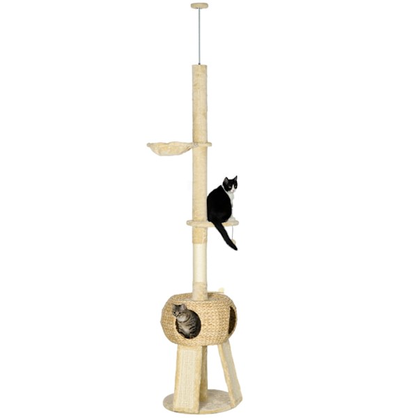 Raaputuspylväs Kattokorkeus 225-255 Cm Kissaluolalla, Leikkipallolla, Riippumatolla, Jopa 5 Kg