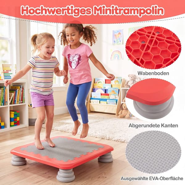 Mini-studsmatta för barn, 64 cm, halkfri, röd