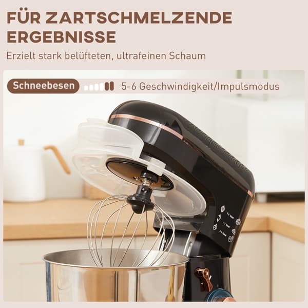 Stativmixer, 6 hastigheder, 5,5L rustfri skål, sort