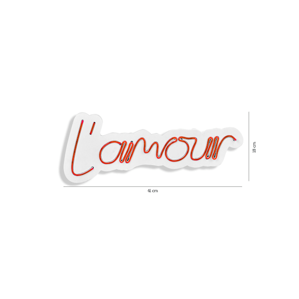 Dekorativ plast LED-belysning L'amour - Röd