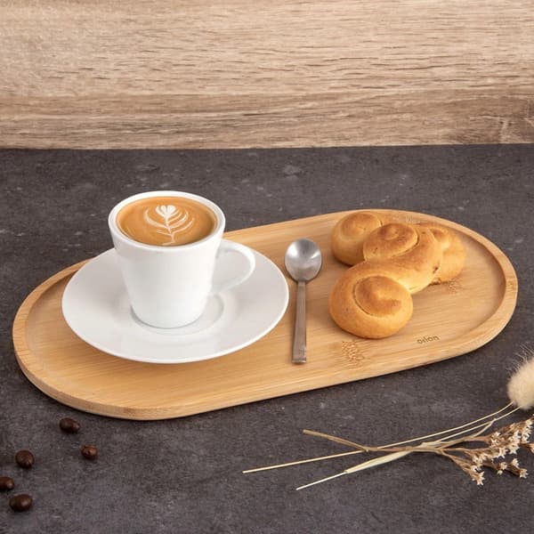 Ovalt snacksfat i bambu, 28x15 cm, dekorativt fat