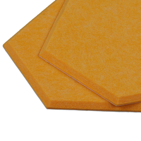 Gula hexagoner för stiftbräda med filt - 6 st