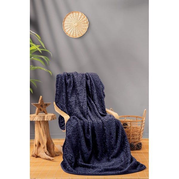 Double Blanket Emboss - tummansininen