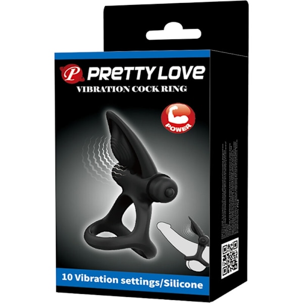 Pretty Love - Vibrerende Ring 10 Vibrationer Sort Silikone
