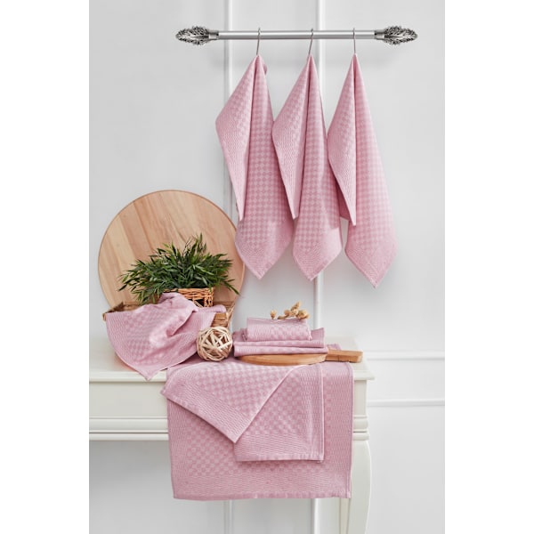 Køkkenhåndklædesæt (10 stk.) Lola - Pink