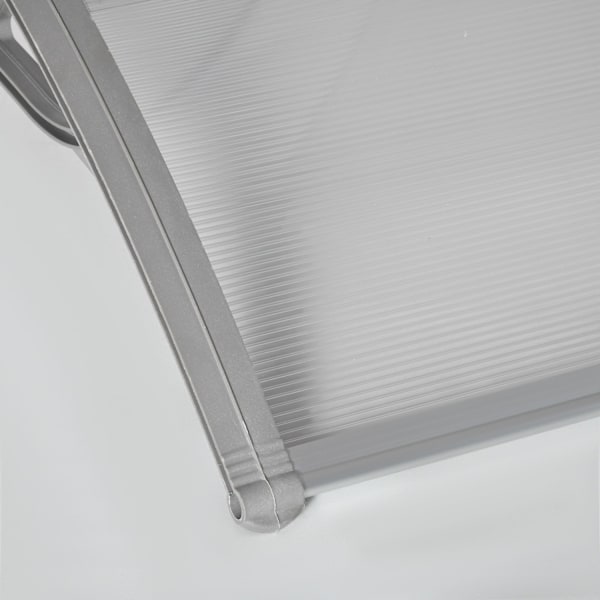 Baldakin til hoveddør 100 x 75 cm buet baldakin lavet af aluminium og polycarbonat baldakin med UV-beskyttelse hoveddørs baldakin til altan, solafskær