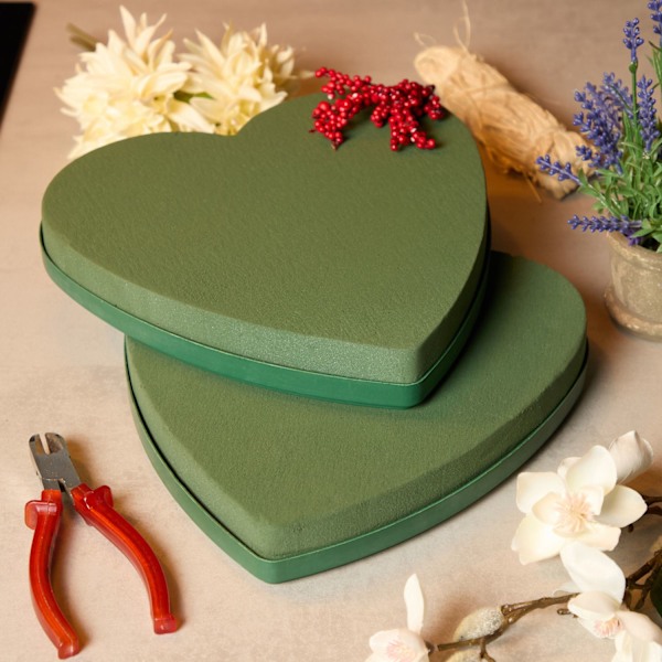 Blomsterskum hjertesæt med 2 stk