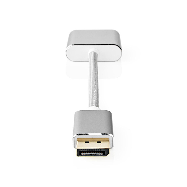 Displayport-kabel | DisplayPort Hane | DVI-D 24+1-Pin Hona | 1080p | Guldplaterad | 0.20 m | Rund | Flätad | Silver | Kartong med täckt fönster