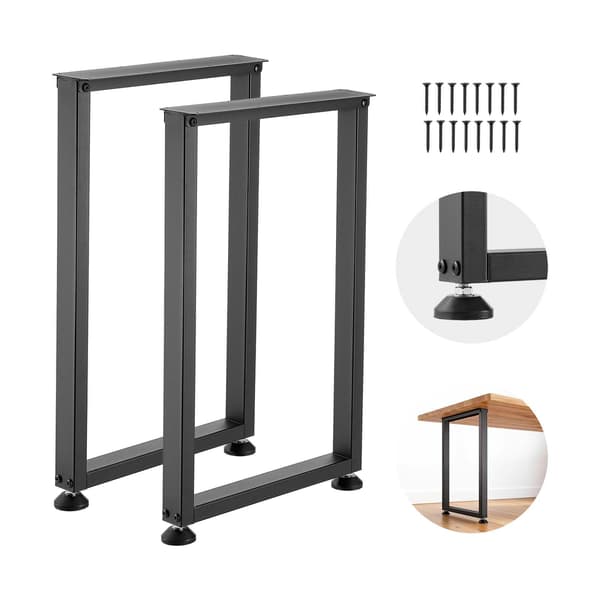 Bordsben, set om 2, svart stål, 74 cm kraftig