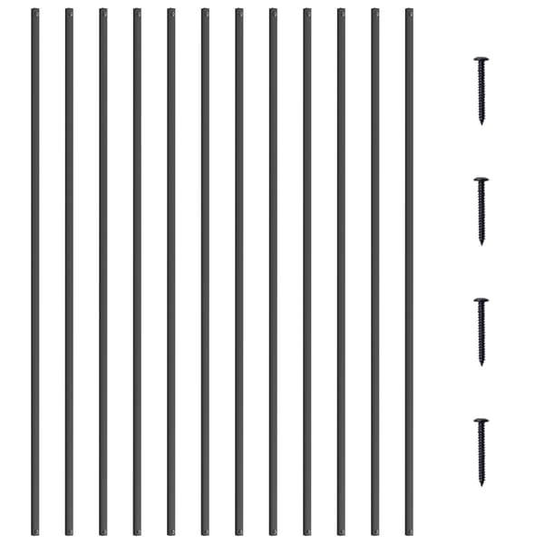 Fyrkantiga trappbalustrar i aluminium, 112 cm, 31-pack