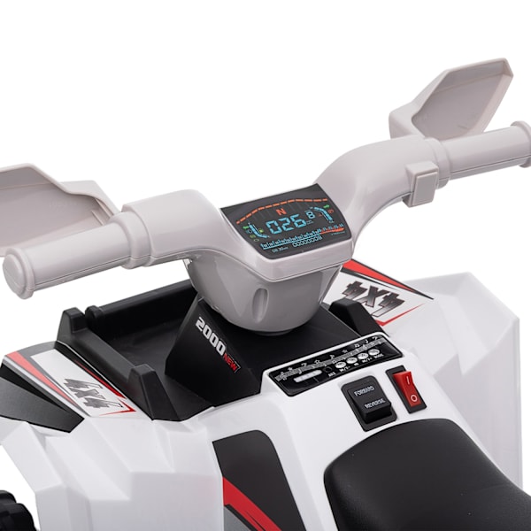 Elektrisk børne-quad, mini-el-quad med frem- og bakfunktioner, 6 V elbil til børn 1,5-3 år, 2,5 km/t, hvid