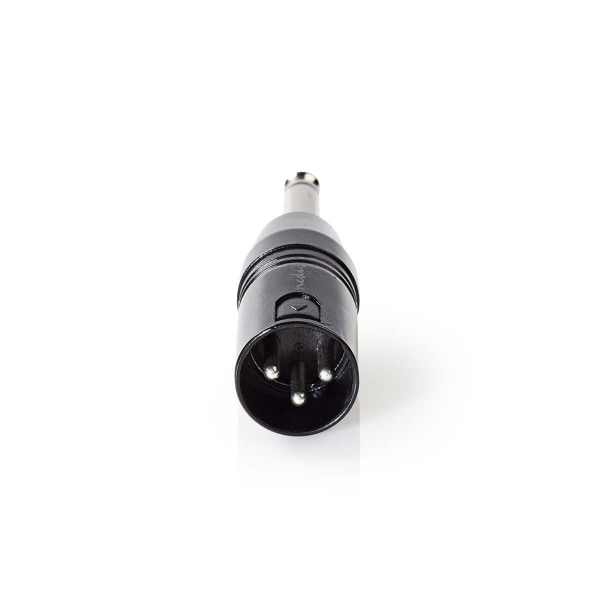 XLR adapteri | XLR 3-Pin uros | 6.35 mm uros | Niklattu | Suora | Metalli | Musta | 1 kpl | Muovipussi