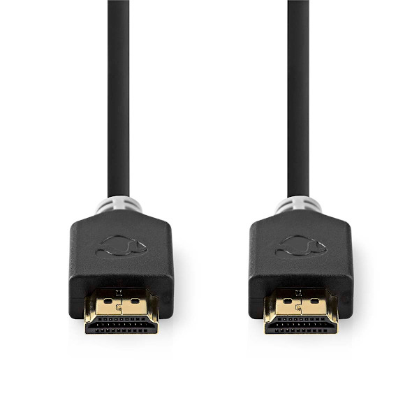 High Speed ​​HDMI ™ Kaapeli Ethernet | HDMI™ liitin | HDMI™ liitin | 4K@30Hz | ARC | 10.2 Gbps | 15.0 m | Pyöreä | PVC | Antrasiitti | Laatikko