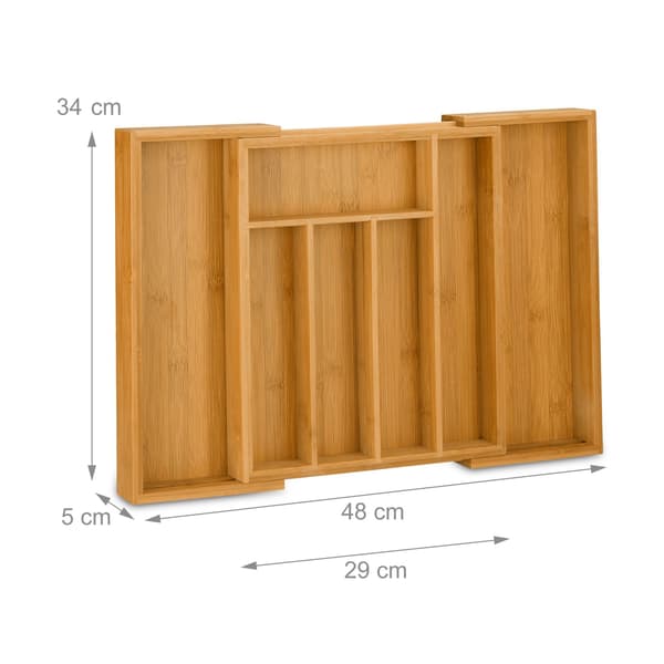 Bestikkasse bambus 48 cm udtrækbar