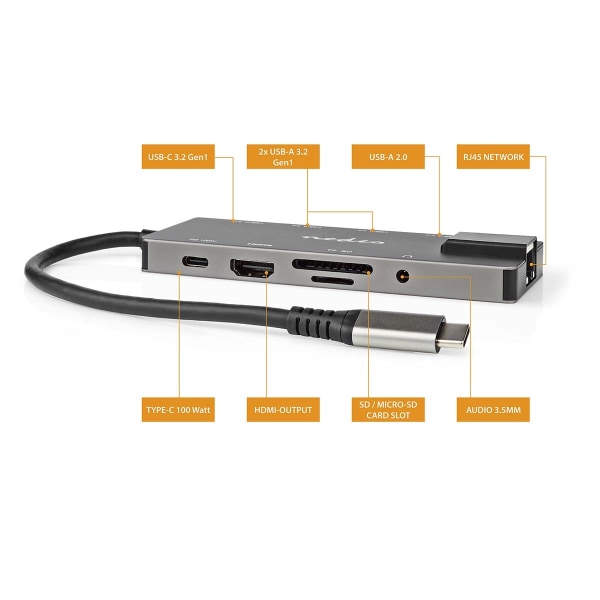 USB Multi-Port Adapter | USB 3.2 Gen 1 | USB-C™ Hane | HDMI™ Utg
