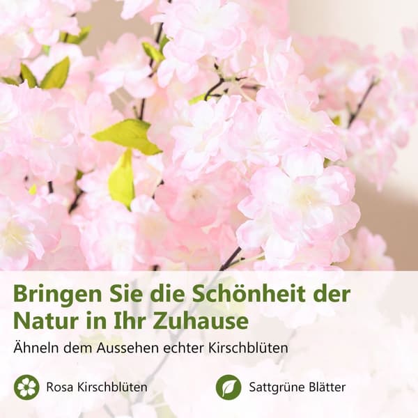 Konstgjorda körsbärsblomsträd set, 150 cm, rosa, 2-pack