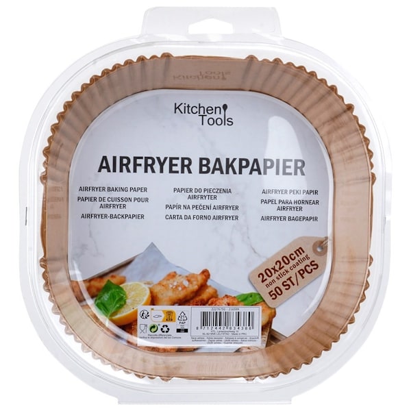 50 engångsinsatser för luftfritös, vattentätt och non-stick