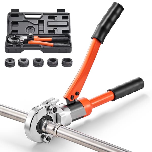 Hydraulisk rörpressverktyg, 5 käftar V12-V28, väska