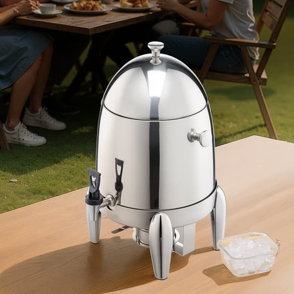 Rustfrit stål drikkevaredispenser 12L, varm og kold, tap