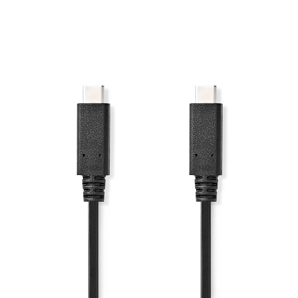 USB-kabel | USB 3.2 Gen 2x2 | USB-C™ Han | USB-C™ Han | 240 W | 8K@30Hz | 20 Gbps | Nikkelplateret | 1.00 m | Runde | PVC | Sort | Label